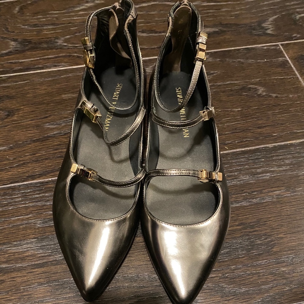 Stuart Weitzman Flippy Three Strap Mary Jane Flat
